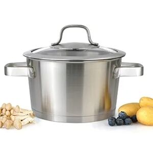 BergHOFF 24 cm Studio Manhattan Covered Stockpot, Silver